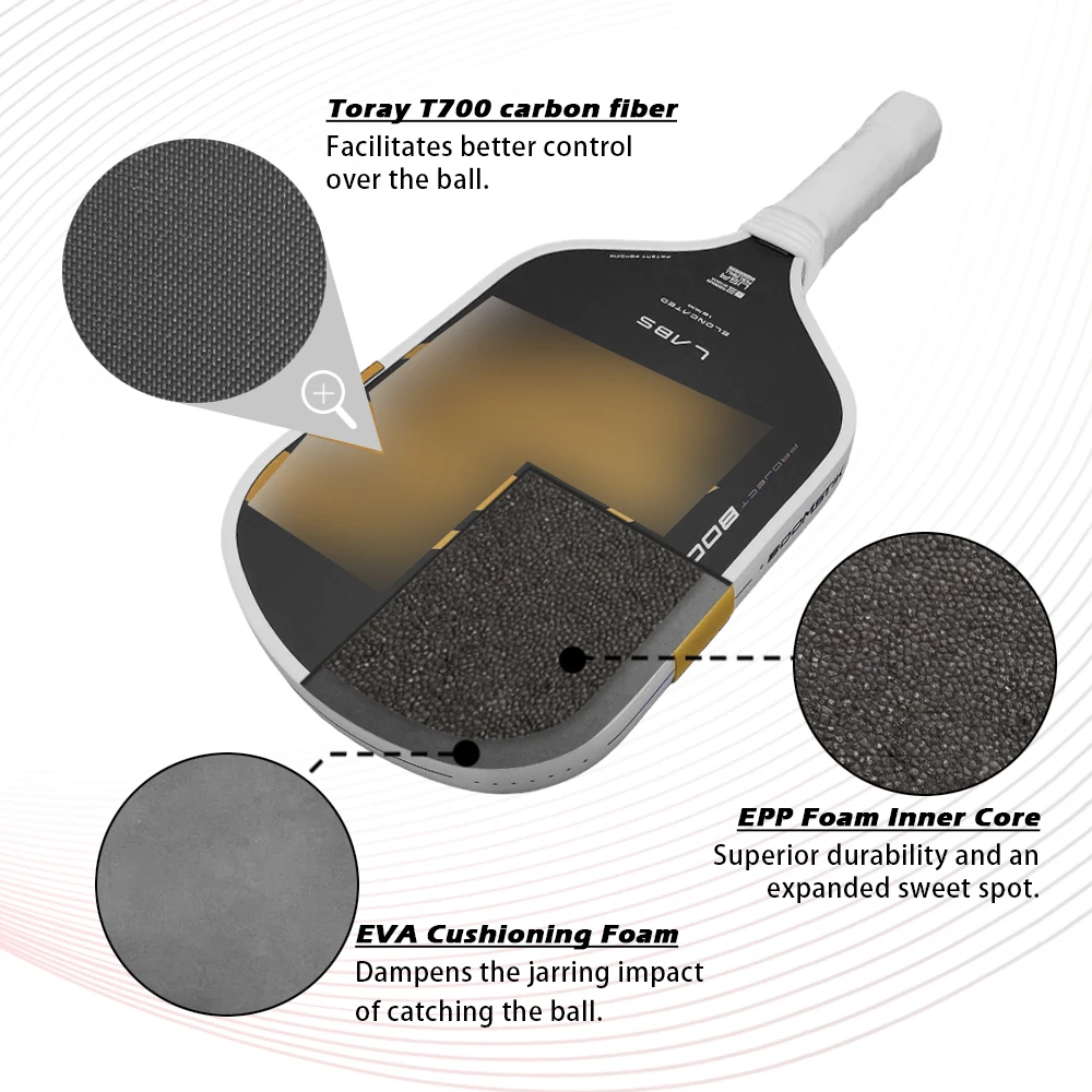 

Boomstick Project Stick Style Widebody T700 Carbon Fiber 16mm Pickleball Paddle with Gen5 Foam Core Pickleball Equipment Enhance