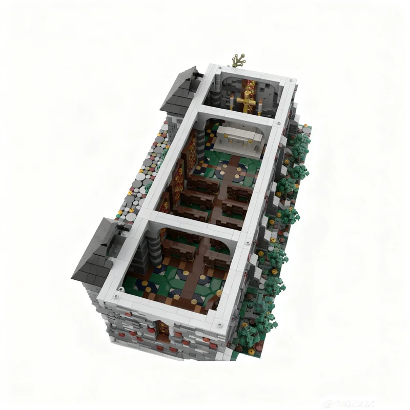 6527pcs MOC Castle Medieval Church Model Building Blocks Toy Christmas Gifts Architecture Education DIY Display Assemble 3D