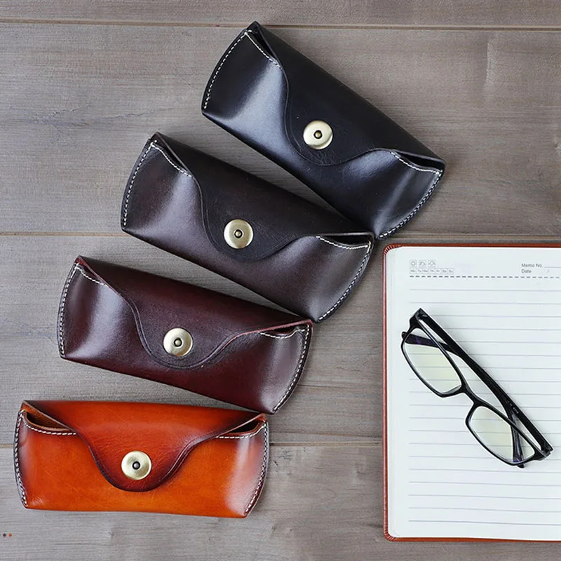 Women Belt Bag Genuine Leather Glasses Case Box Handmade Hard Waist Bag Man Belt Pouch Eyeglasses Cases Eyewear Holder Cover