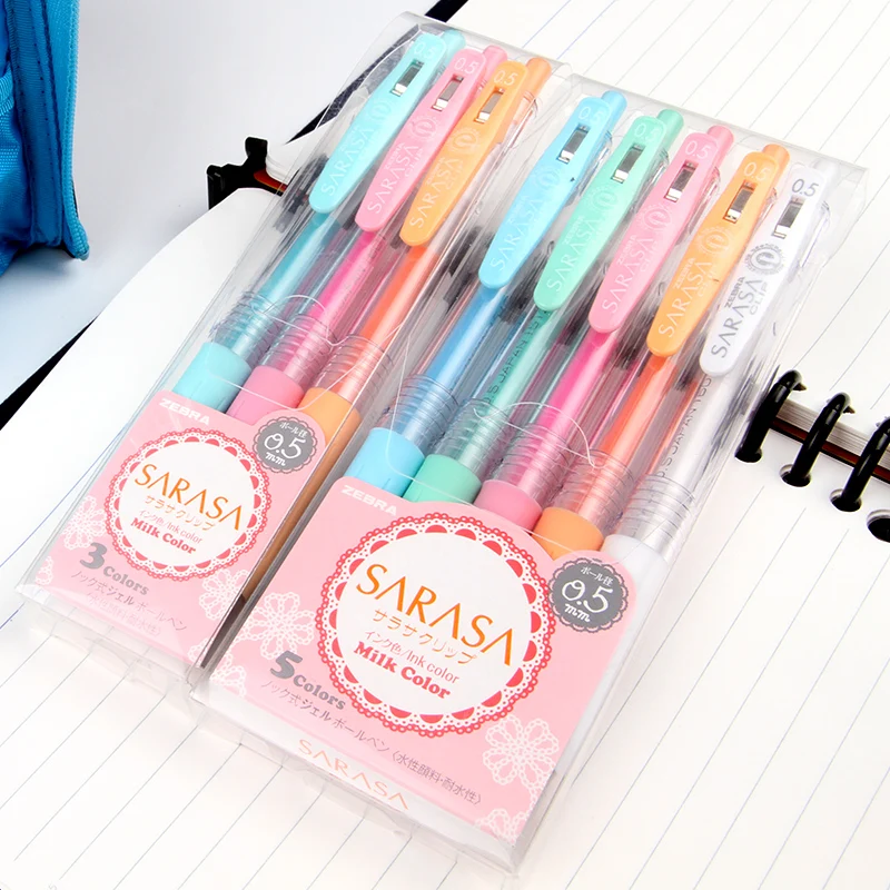 JJ15-MK Milk Color SARASA Clip press neutral pen Gel Ink Pen writing pen 0.5mm Japan 3/5/8 Colors Set Available