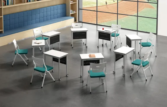 American Modern Classroom Desk And Chair Set School Furniture Student Desk And Chair Office Height-adjustable Folding Table