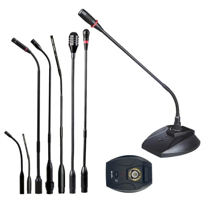 Wholale Dktop Lectern Broadcast Conference Room Gooseneck Microphone Wired Dynamic V Condenser Goose Neck Mic