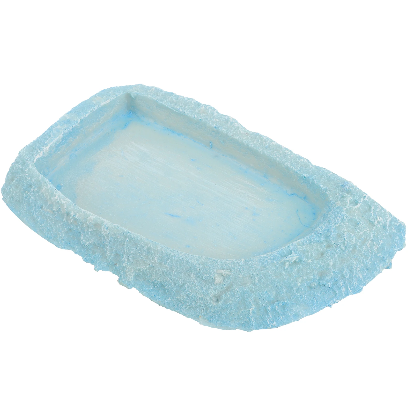 

Reptile Water Dish Turtle Food Bowl Blue Resin Lizard Terrarium Feeding Tray Durable Smooth Gecko Chameleon Spider