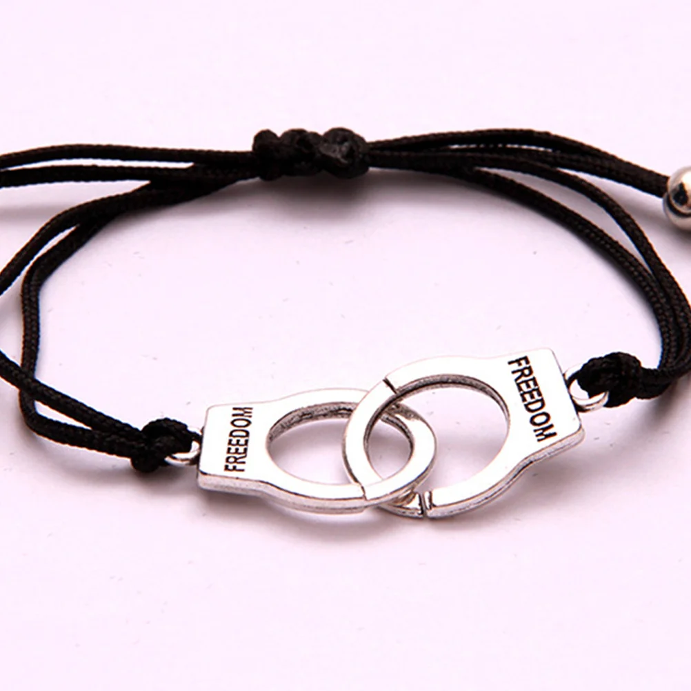 

2Pcs Personality Bracelet Hand Woven Adjustable Design Simple Chic Fashion Jewelry for Women Gift Idea Black