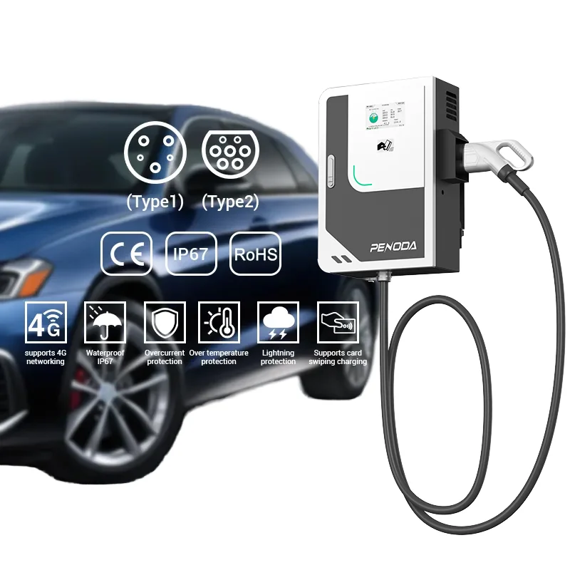 PENODA 3 Phase EV Home Charger 22kw Charging Station Level 3 EV Dc Fast Electric Vehicle Charger OCPP