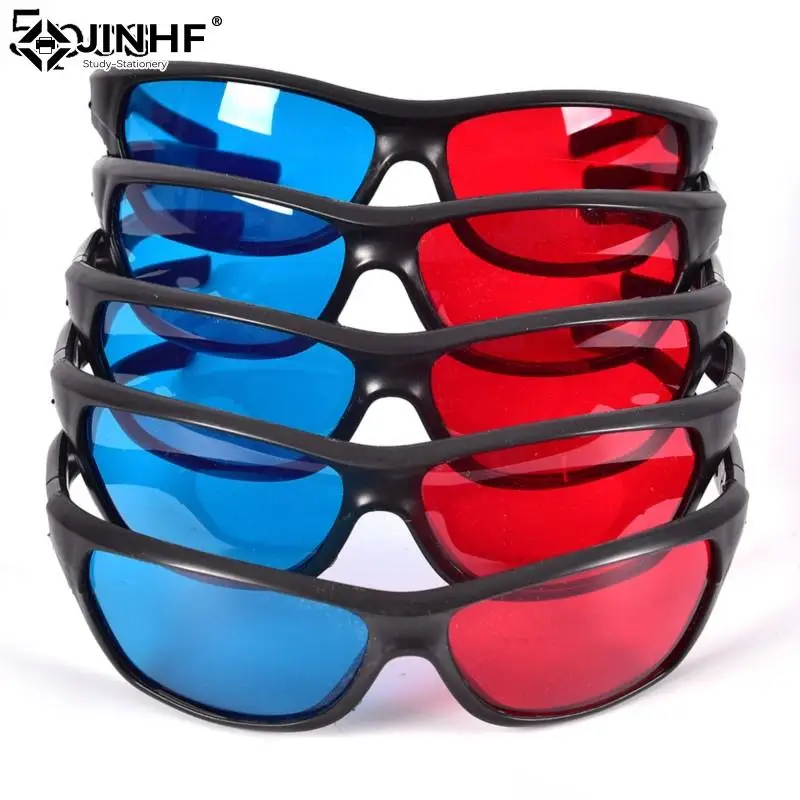 5pcs Black Frame Universal 3D Plastic Glasses/Oculos/Red Blue Cyan 3D Glass Anaglyph 3D Movie Game DVD Vision/cinema