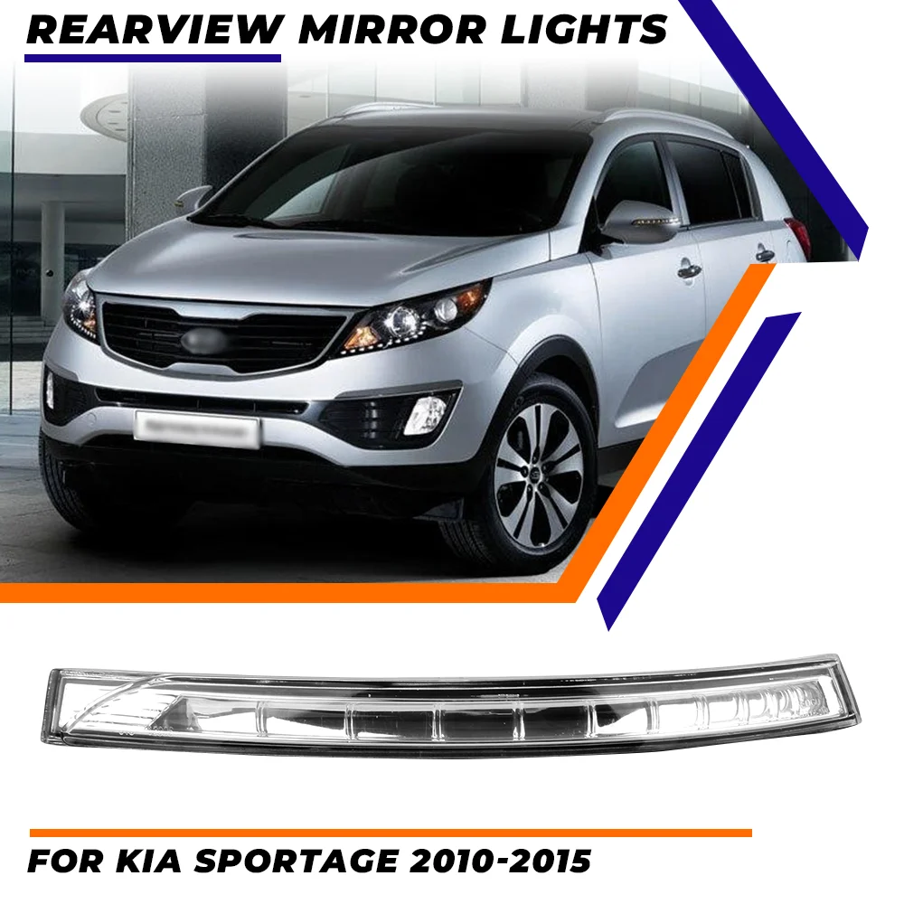LED Side Mirror Turn Signal Indicator Light Compatible For Imported Kia Sportage 2010‑2015 Rear‑view Mirror Lamp Auto Replacemen
