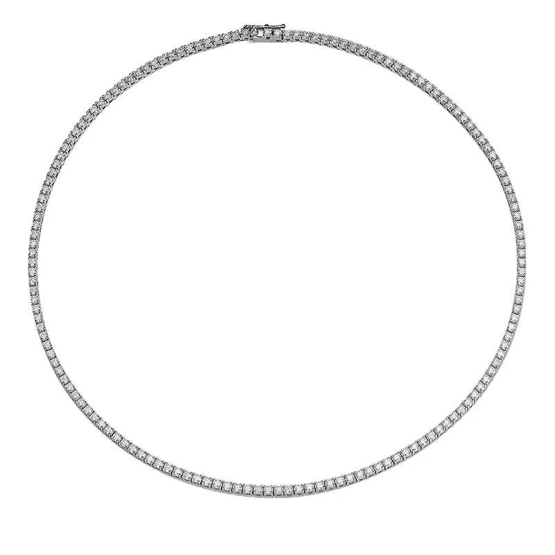 2 مللي متر D اللون مويسانيتي ضياء امرأة قلادة الفضة قلادة للنساء سلاسل حفلة الزفاف غرامة مجوهرات 925 الاسترليني قلادة فضية