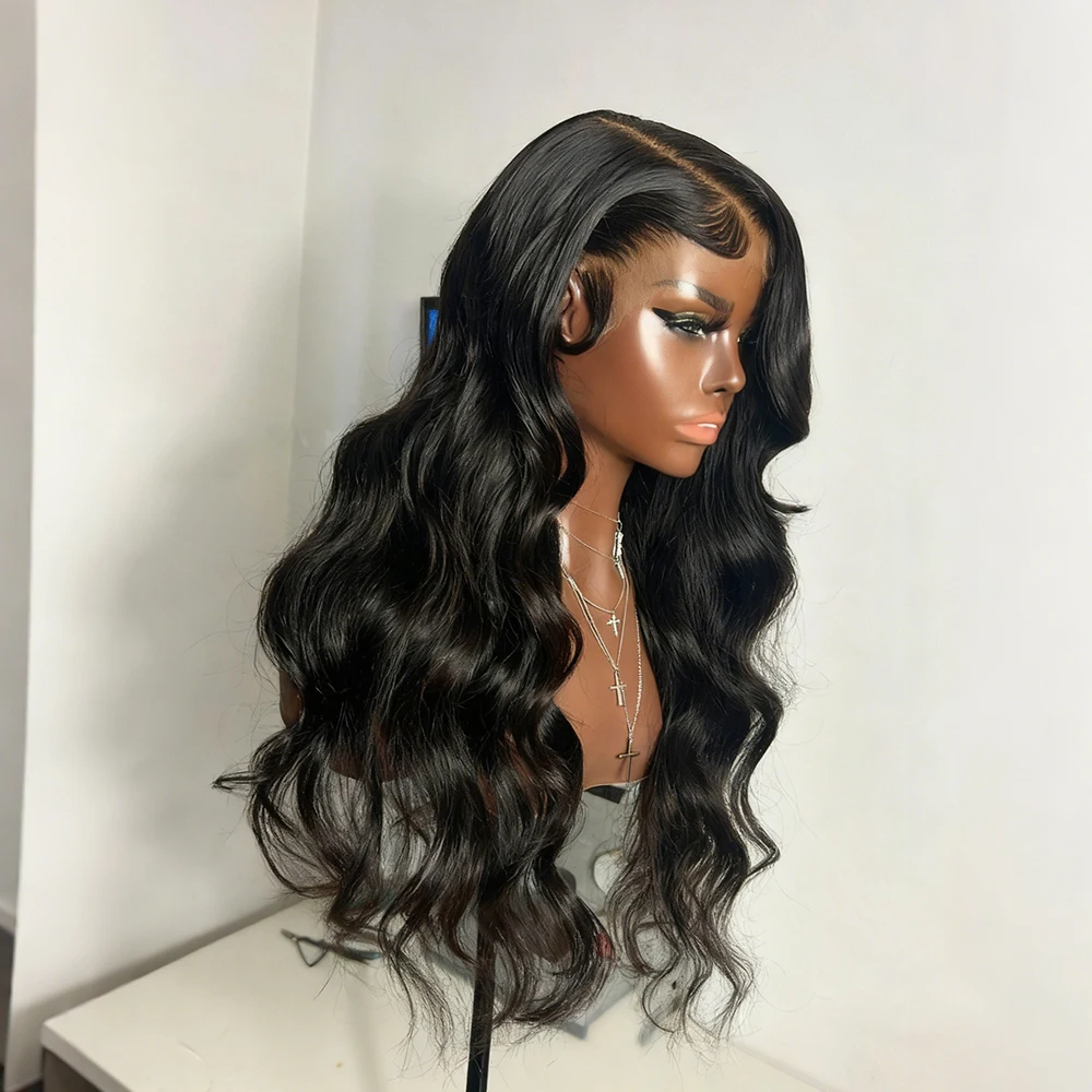 

200 Density Body Wave Human Hair Wigs 13x4 Body Wave Lace Front Wig 13x6 Transparent Lace Frontal Wig Natural Black Body Wavy