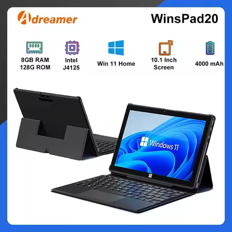 Adreamer Winspad20 2 in 1 Surface Laptop 10.1-inch Portable Notebook 1280x800 IPS Windows 11 Intel J4125 8G RAM 128G SSD