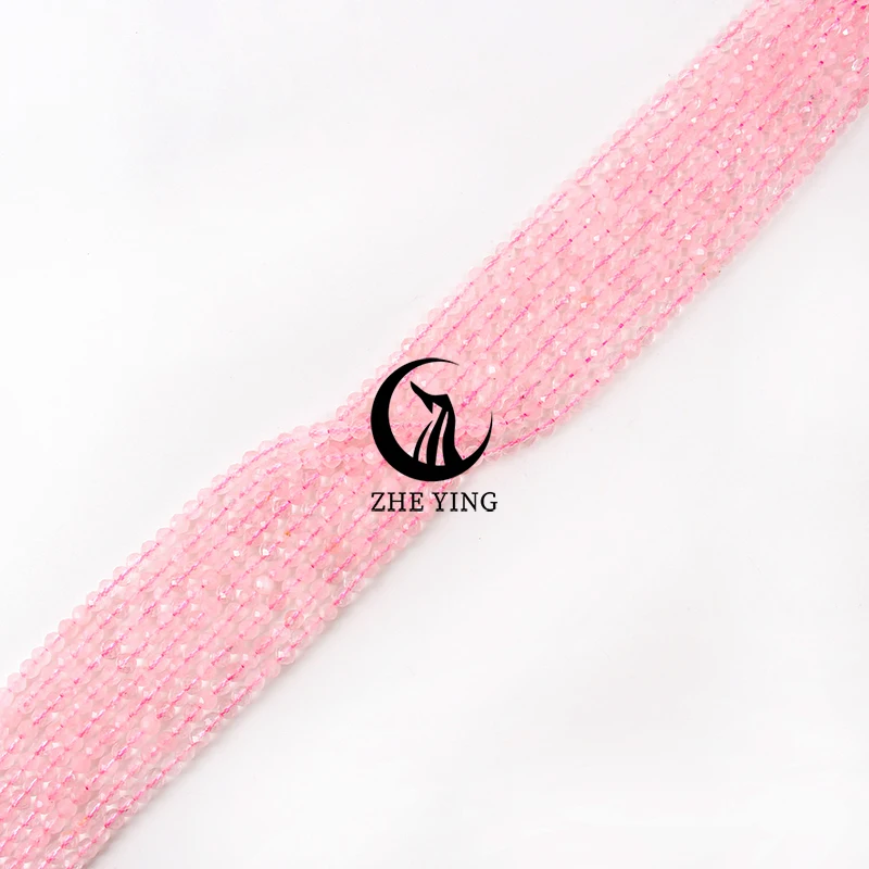 Zhe Ying Perline di quarzo rosa sfaccettato naturale da 4 mm Perline di avventurina di amazzonite per la creazione di gioielli Accessori per braccialetti fai-da-te