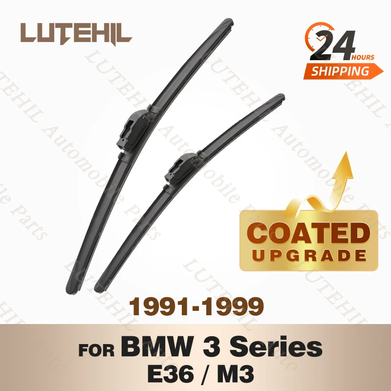 LUTEHIL's Silicone Front Wiper Set For BMW 3 Series E36 318 320 323 325 1991 - 1999 1998 coated windshield wiper blade 21