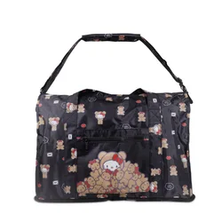 Sanrio-bolsa de viaje de Hello Kitty, bolso de lona con estampado de oso bonito, de gran capacidad, para almacenamiento de ropa de viaje, plegable