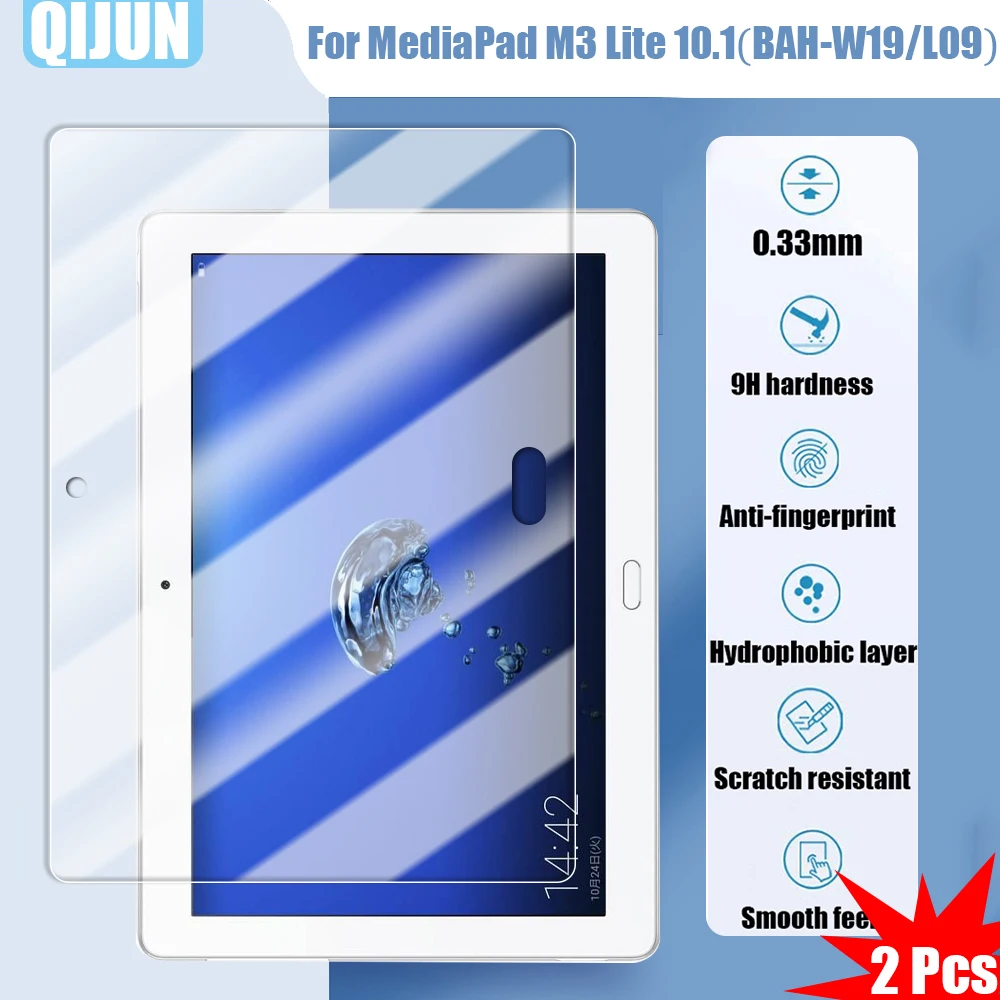 

Tablet Tempered glass film For Huawei MediaPad M3 Lite 10.1 Explosion proof and scratch resistant waterpro 2 Pcs BAH-W19 W09 L09