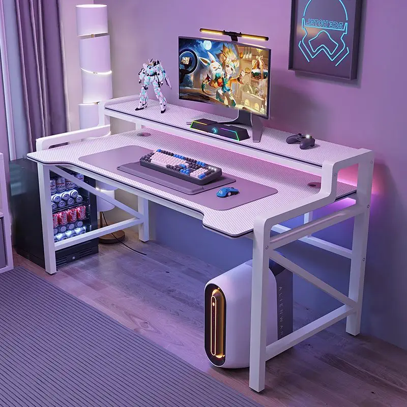 -For  Full House E-sports Table Desktop Home Computer Table Bedroom Bookshelf Integrated Table Student Learning Tab&