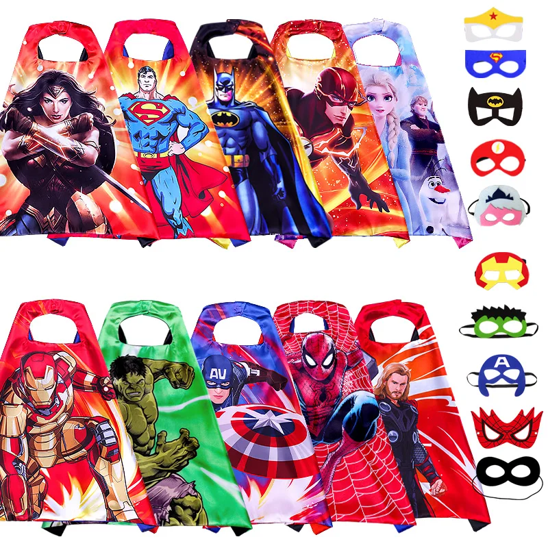 10 Set Anime Cloak Cartoon Character Party Cosplay Costume With Mask Cape Children\'s Dress