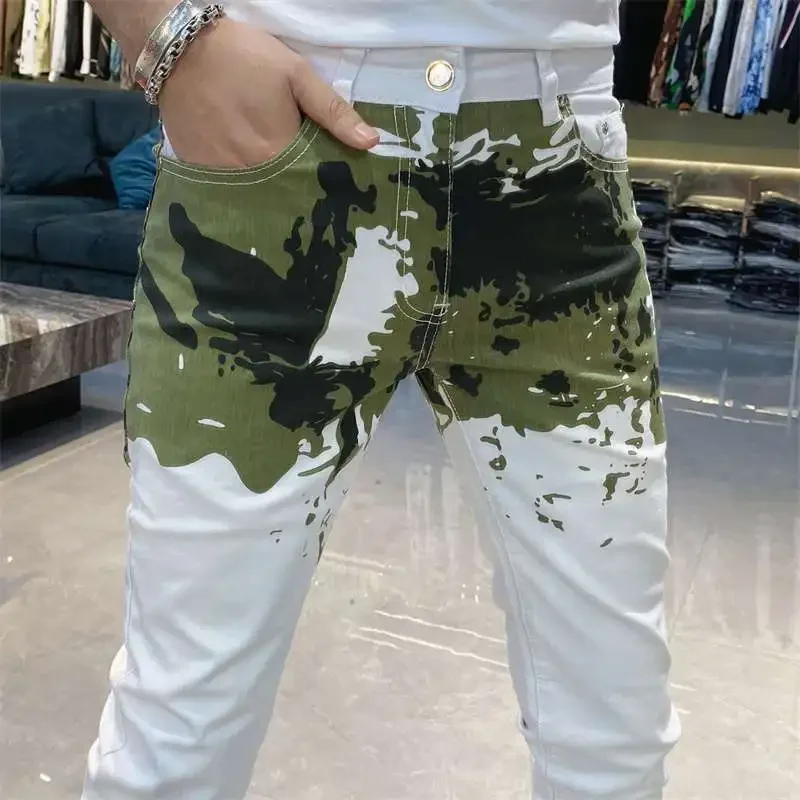 Long Casual Pants Man Korean Style Slim Fit High Quality New In Low Price Stylish Trousers For Men Aesthetic Tie Dye Hot Y2k