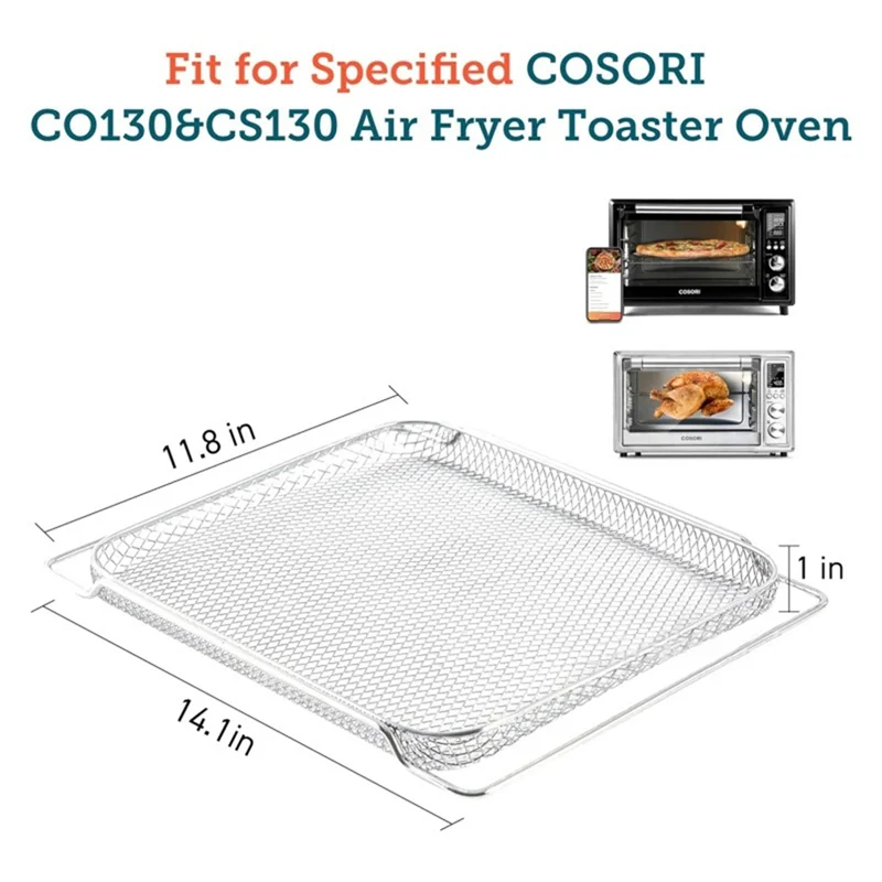 

J1UL1N Replacement Tray For Ninja COSORI CO130/ CS130 Air Fryer Toaster Oven Mesh Basket Stainless Steel Air Fryer Accessories
