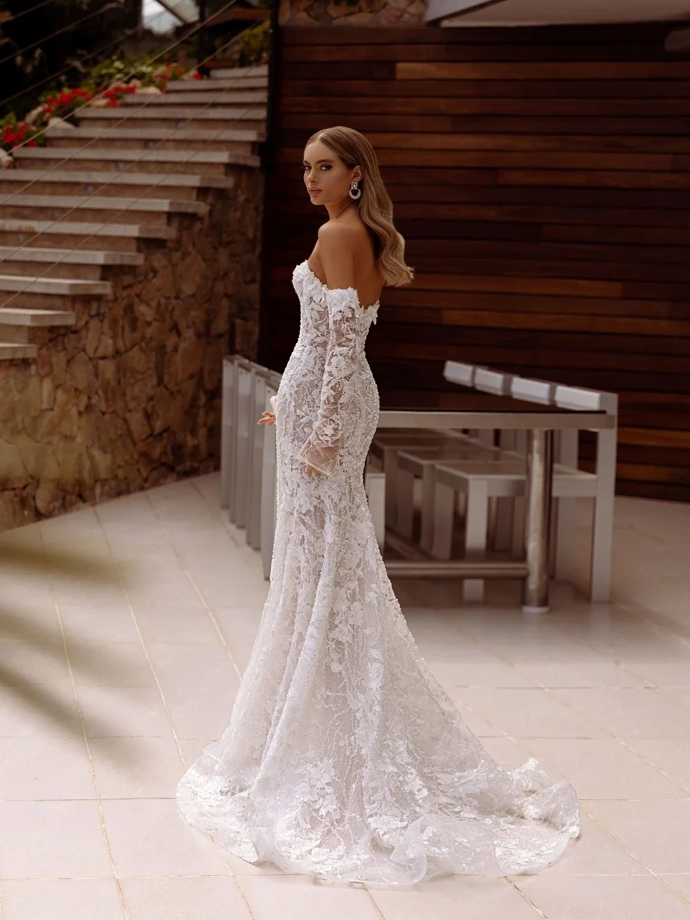 

Изящное свадебное платье с открытыми плечами, с блестящими аппликациями, фасон «русалка», для невесты, 2026, на заказ, Vestidos De Novia