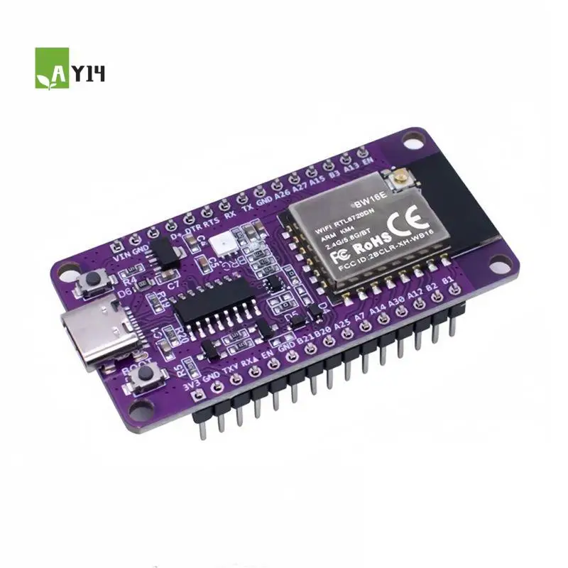 

AY14 -RTL8720DN Dual-Band Wifi Bluetooth Module NICEMCU BW16 Development Board Onboard Antenna,