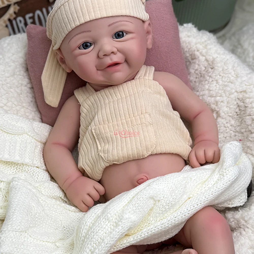 Exquisita muñeca renacida de silicona de 17 pulgadas, realista, hecha a mano, para niñas, modelo DIY, juguete y regalos navideños.