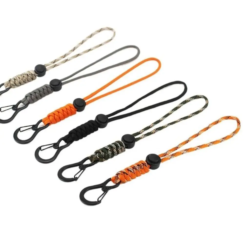 

High Strength Paracord Lanyard Anti-lost Wear-resistant Braided Woven Keychain Multifunctional Stable Parachute Cord Carabiner