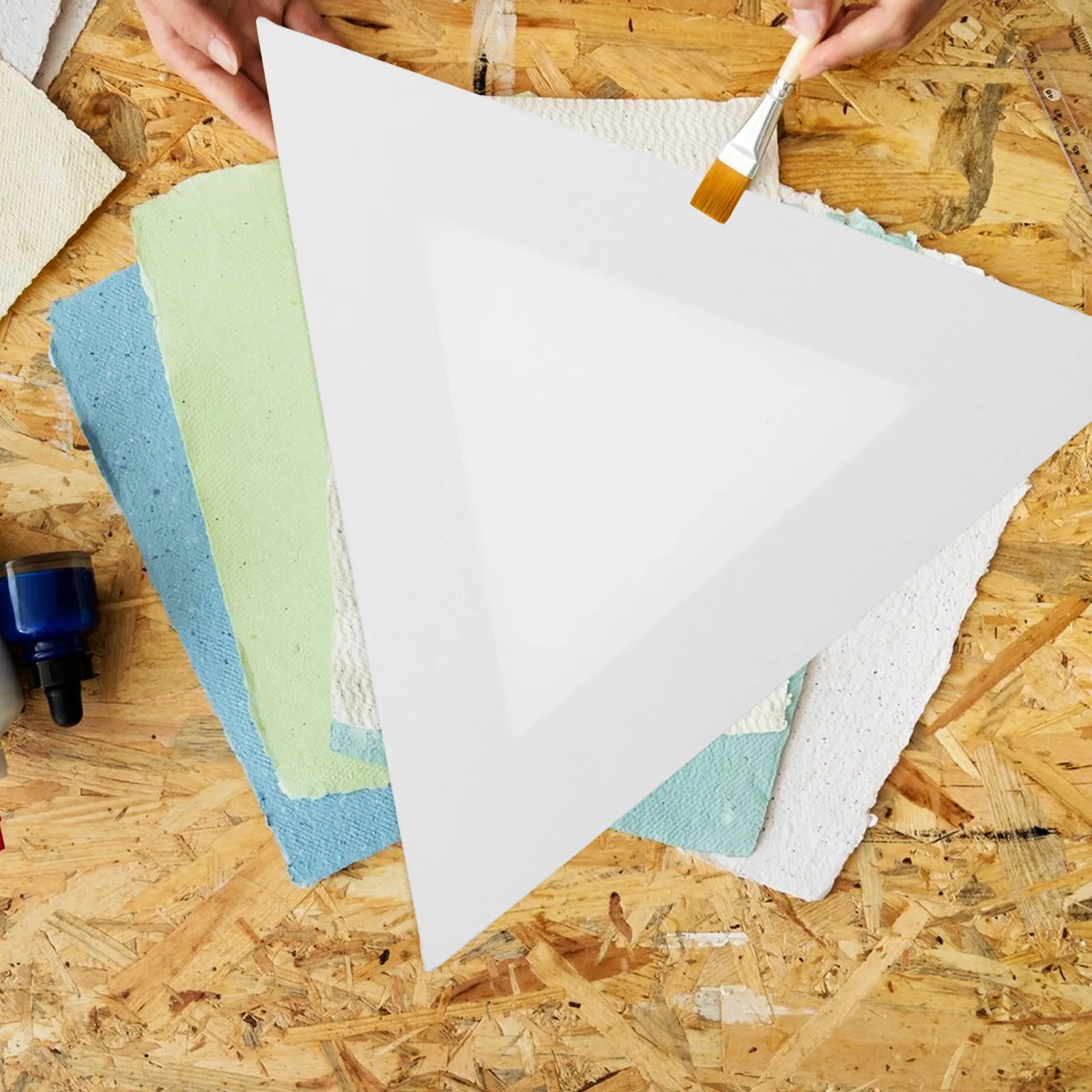 

Triangle Blank Canvas Board for Oil Painting Artist Drawing Panel Strong Break Resistant Wood Frame Creative Shape Painting