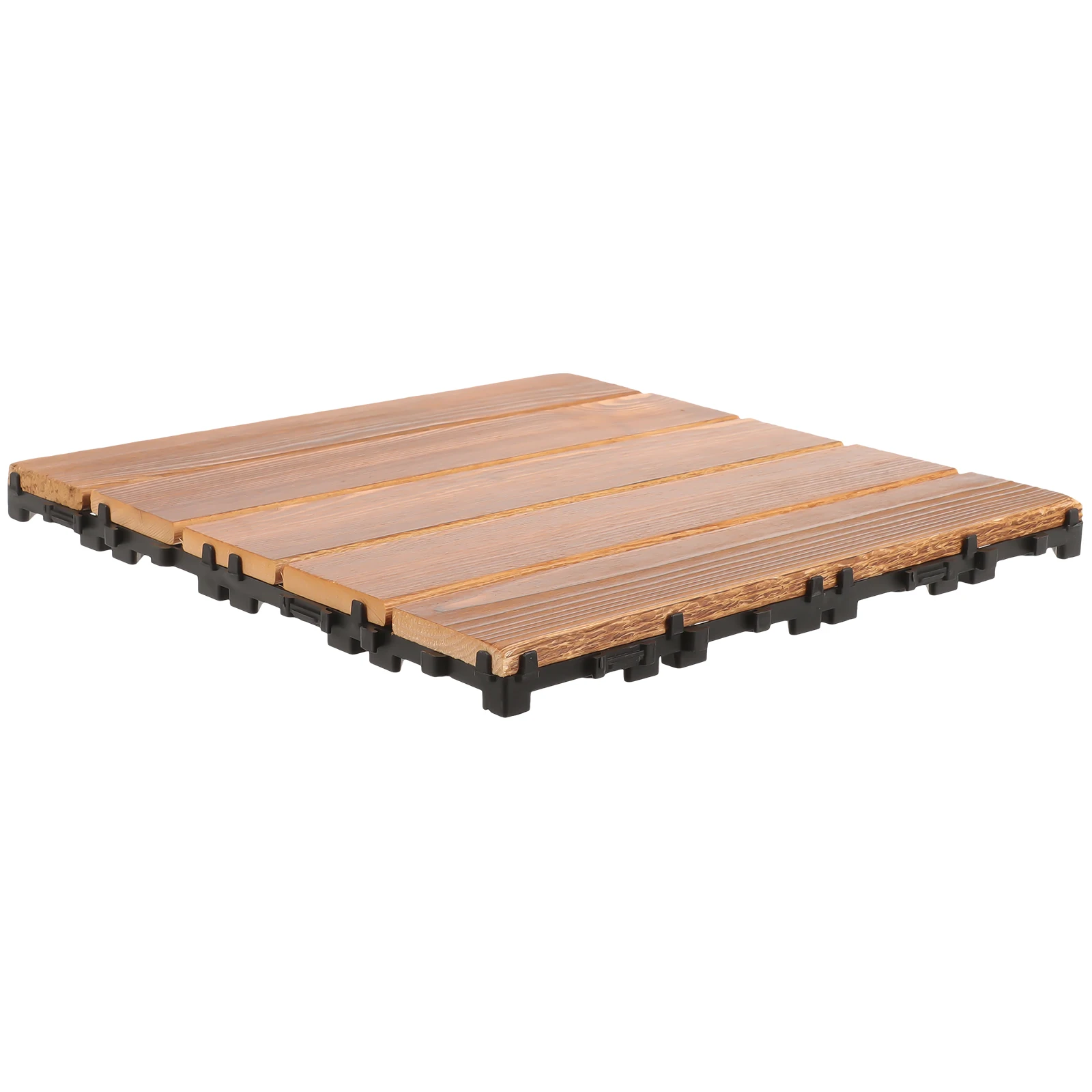 

Carbonized Solid Wood Decking Tiles Outdoor Interlocking Flooring Garden Waterproof Balcony Patio Durable