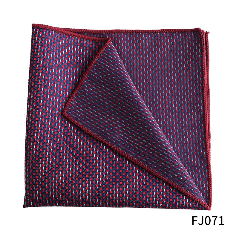 Dot Men Pocket Square Jacquard Woven Design Fashion Red Black Color High Quality Handkerchief Men Women Wedding Dress Suit Gift