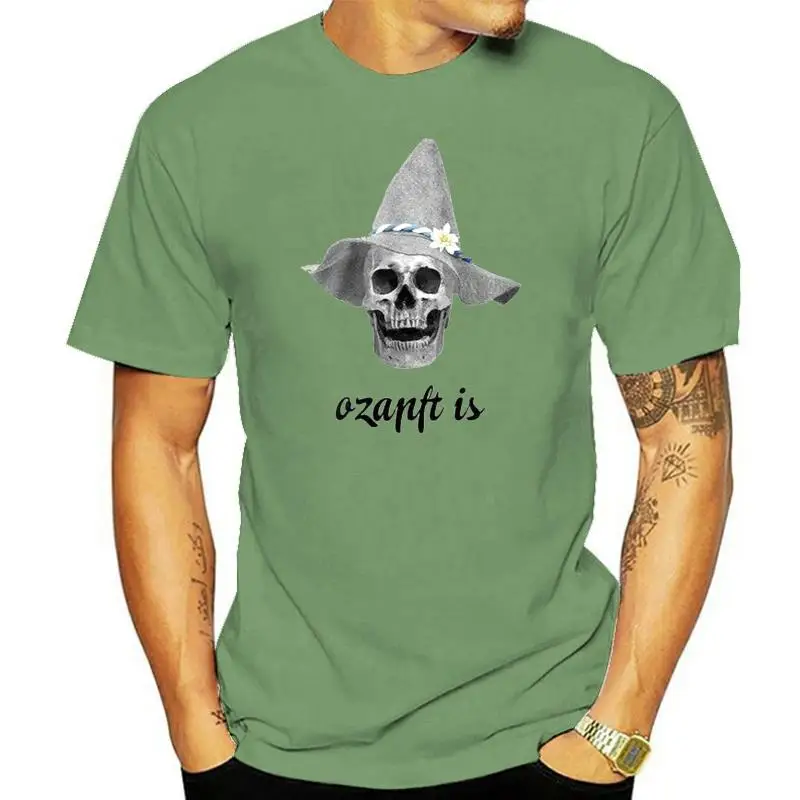 Oktoberfest T-Shirt Herren Ozapft Is Totenkopf Filzhut Bayrisch Bayern Skull Cotton Summer Plus Size Tee Shirt