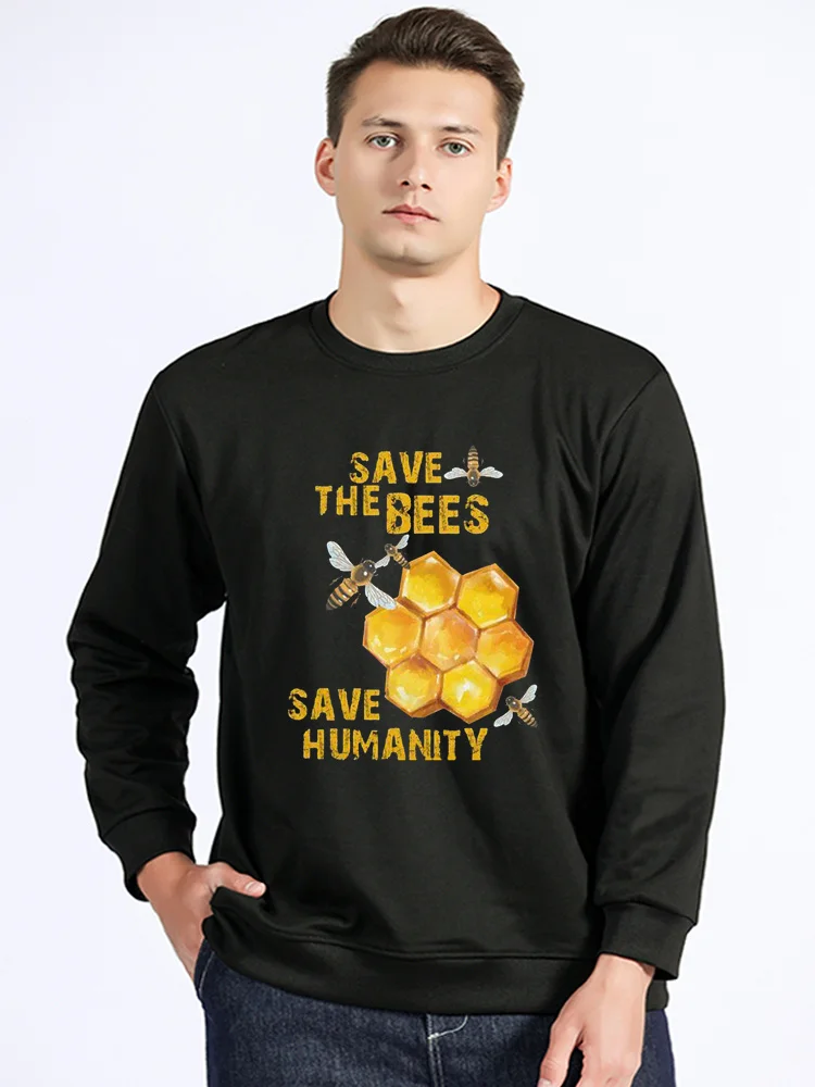 Save The Bees Save Humanity Hoodie Beekeeper beekeeping Sweatshirt Hip Hop Unisex Sweater Cotton Pullover Streetwear