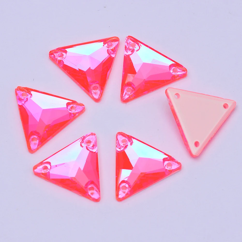 Neonfarbene Dreieckige Flatback-Strasssteine mit Abgeschrägten Kanten Großhandel Aufnähbare Glaskristalle für Modebekleidung und Accessoires – Detail 11