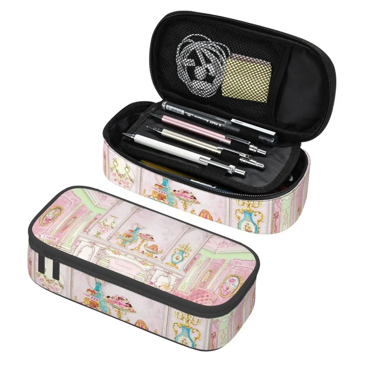 

Marie Antoinette Afternoon Tea In French Paris Pencil Cases Pencil Pouch Storage Stationery Large Capacity Pen Box Pencil Bag