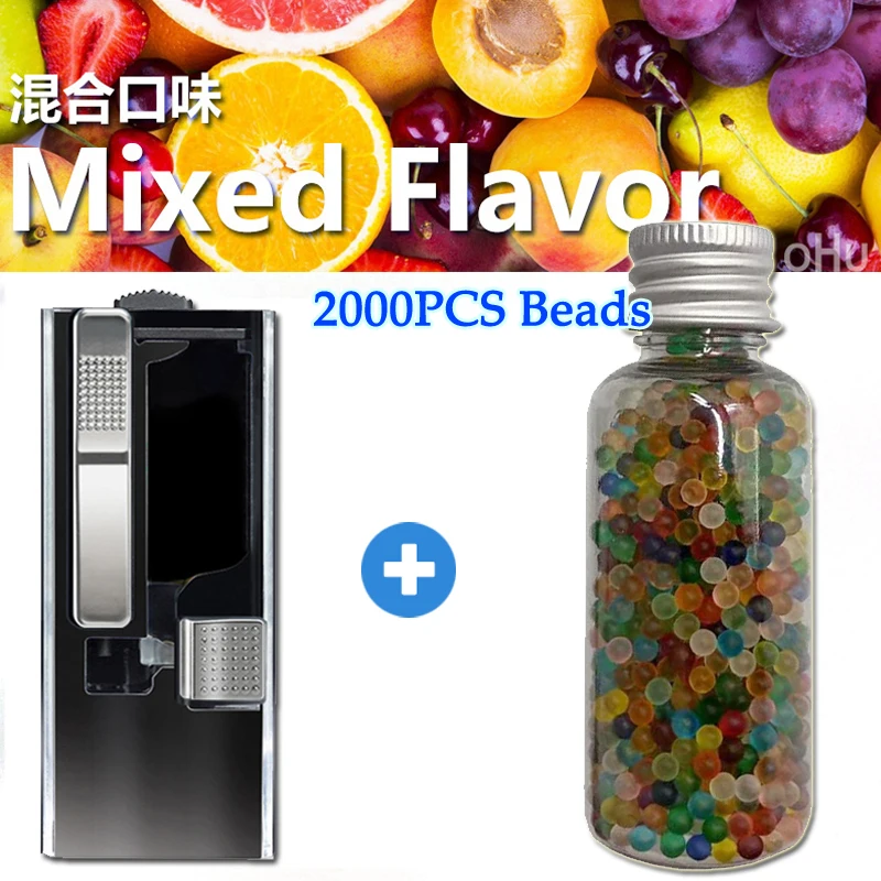 2000Pcs Menthol Cigarette Explosion Pops Beads DIY Mixed Fruit Mint flavor Burst Bead with Portable Pusher Box Smoking Holders