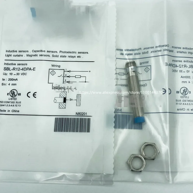 

3Pcs M12 plug-in waterproof proximity switch SBL-R12-4DPA-E SBL-R12M-4DPA-E SBL-R12-04DPA-E