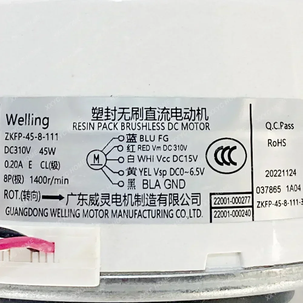 New For TCL Air Conditioner Indoor Unit DC Fan Motor ZKFP-45-8-111 DC310V 45W 1400r/min ZWK465B00501 Conditioning Parts