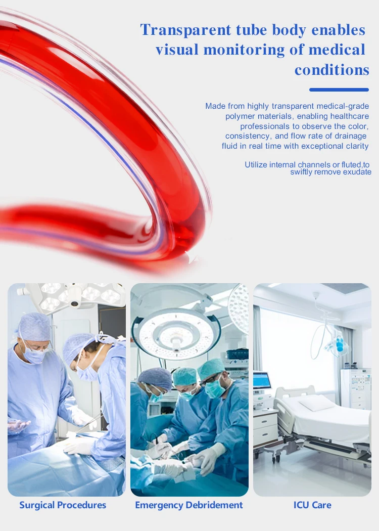 Califed Rundgerilltes Silikon-Wunddrainagesystem mit Trokar, steriles Einweg-Traumadrainageset für die Intensivstation – Detail 3
