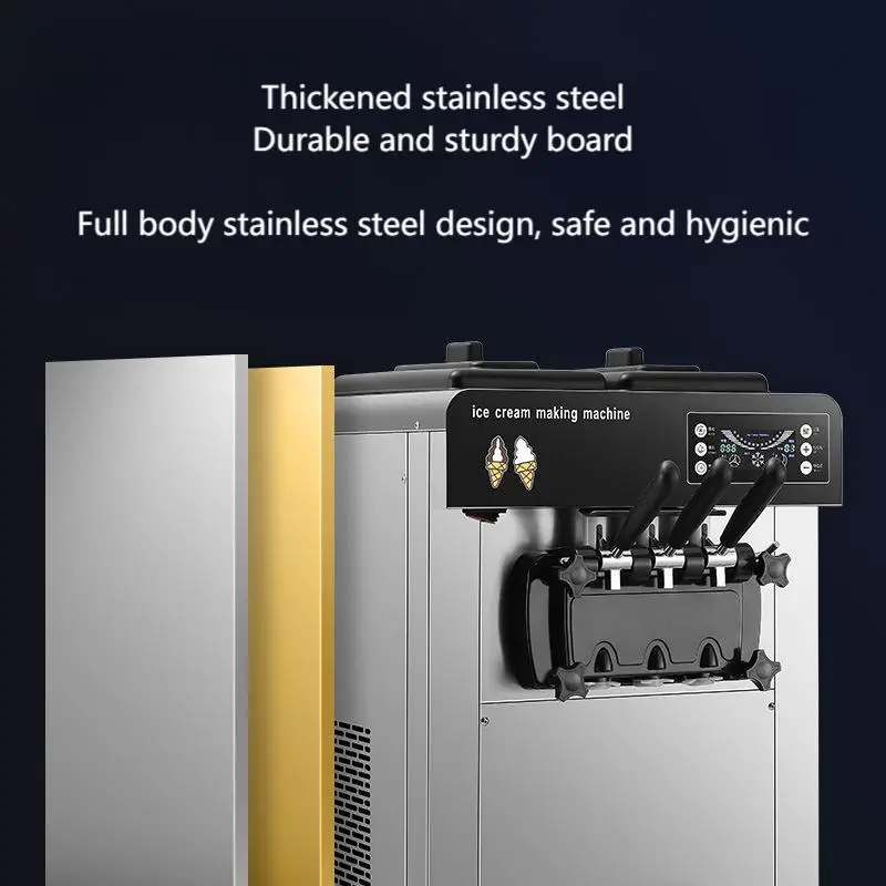 ماكينة صنع الآيس كريم الكهربائية للمنزل والأعمال، ماكينة صنع الزبادي المجمد والمخروط الثلجي، فريزر الآيس كريم من الدرجة التجارية