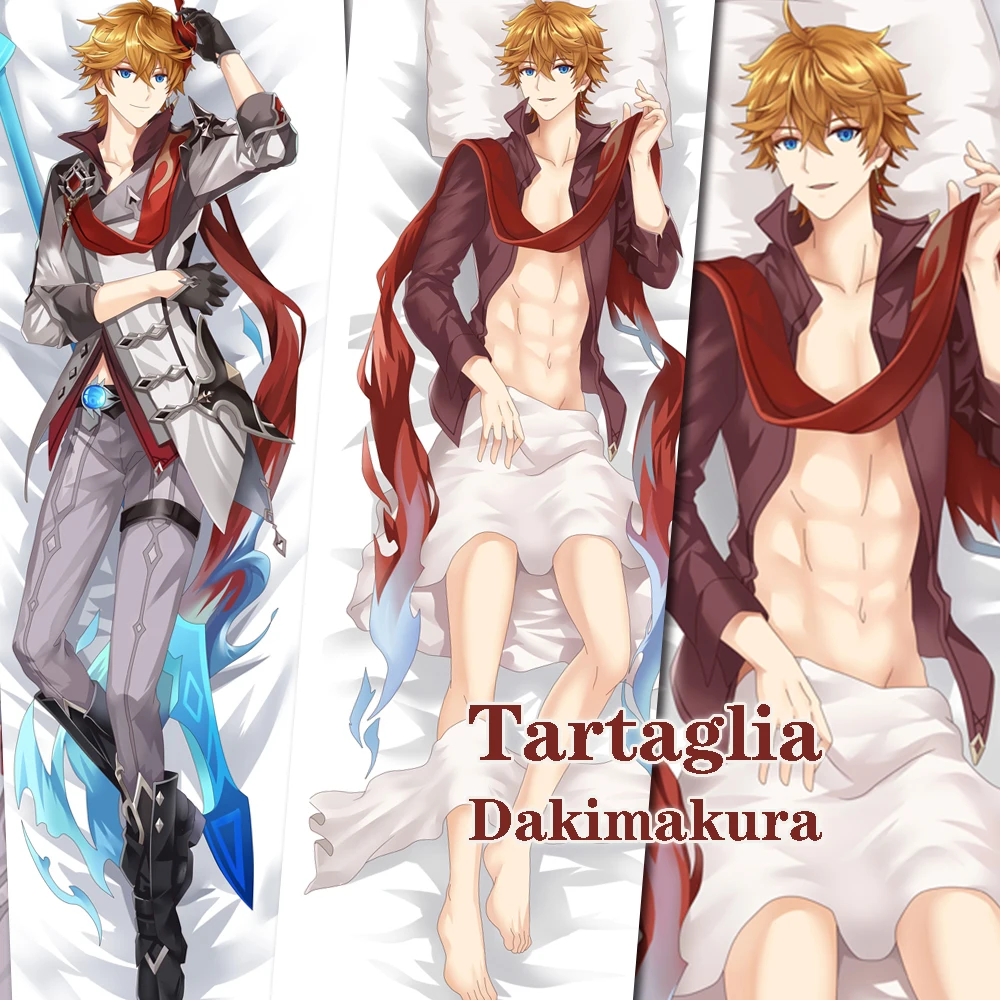 60x180cm Genshin Impact Pillow Case Game Character Tartaglia Body Dakimakura Cover Otaku Bedroom Sleepy Cushion Cover