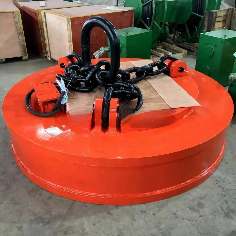 Wear-Resistant Surface Scrap Iron Lifting Magnetic Suction Cup Excavator Circular Lifting Magnet for Long-Term Use
