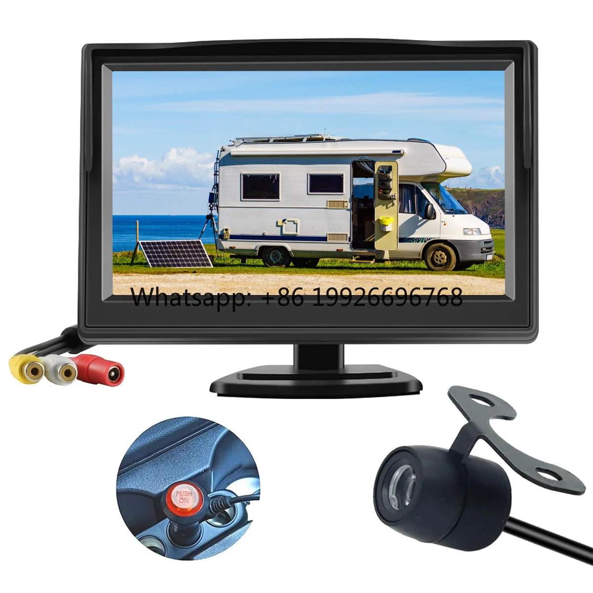 

5 Inch Car Rear View Backup Camera System Reverse Camera Rearview 10V-30V Windshield/Dashboard Mount
