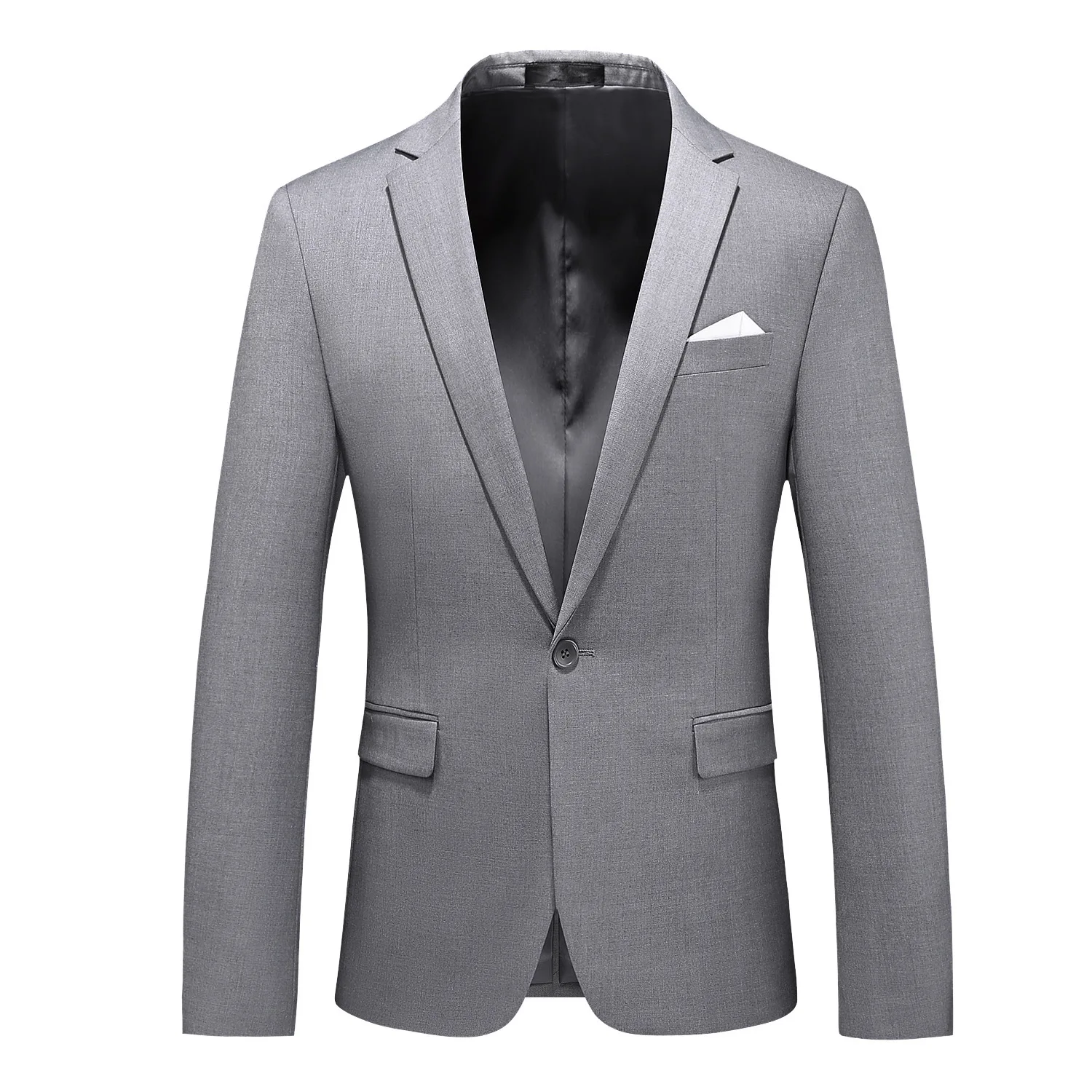 Parklees Mens Classic White Jacket Blazer Business Casual Solid One Button Suit Blazer Slim Fit Party Wedding Grooms Costume 6XL