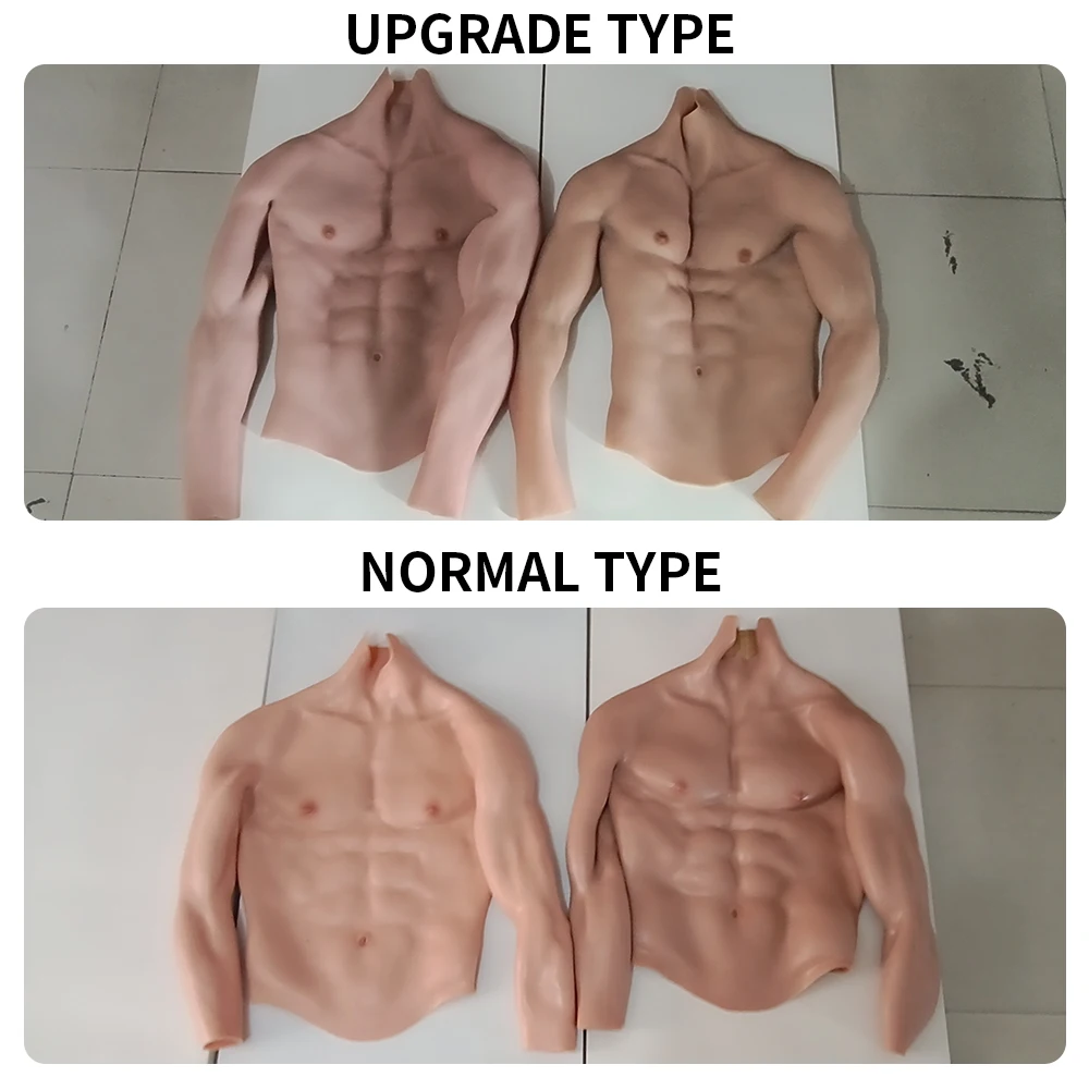 EYUNG Artificial Chest Men Crossdressing Silicone Muscle Bodysuit Male Muscles Cosplay Fake Muscle Silicone Chest False Chest