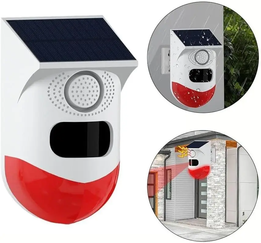 

Motion Sensor Tuya Smart Life Home Alarm Pir Sensor WiFi Solar Powered Detector 120dB Alarm Outdoor Waterproof Strobe Siren