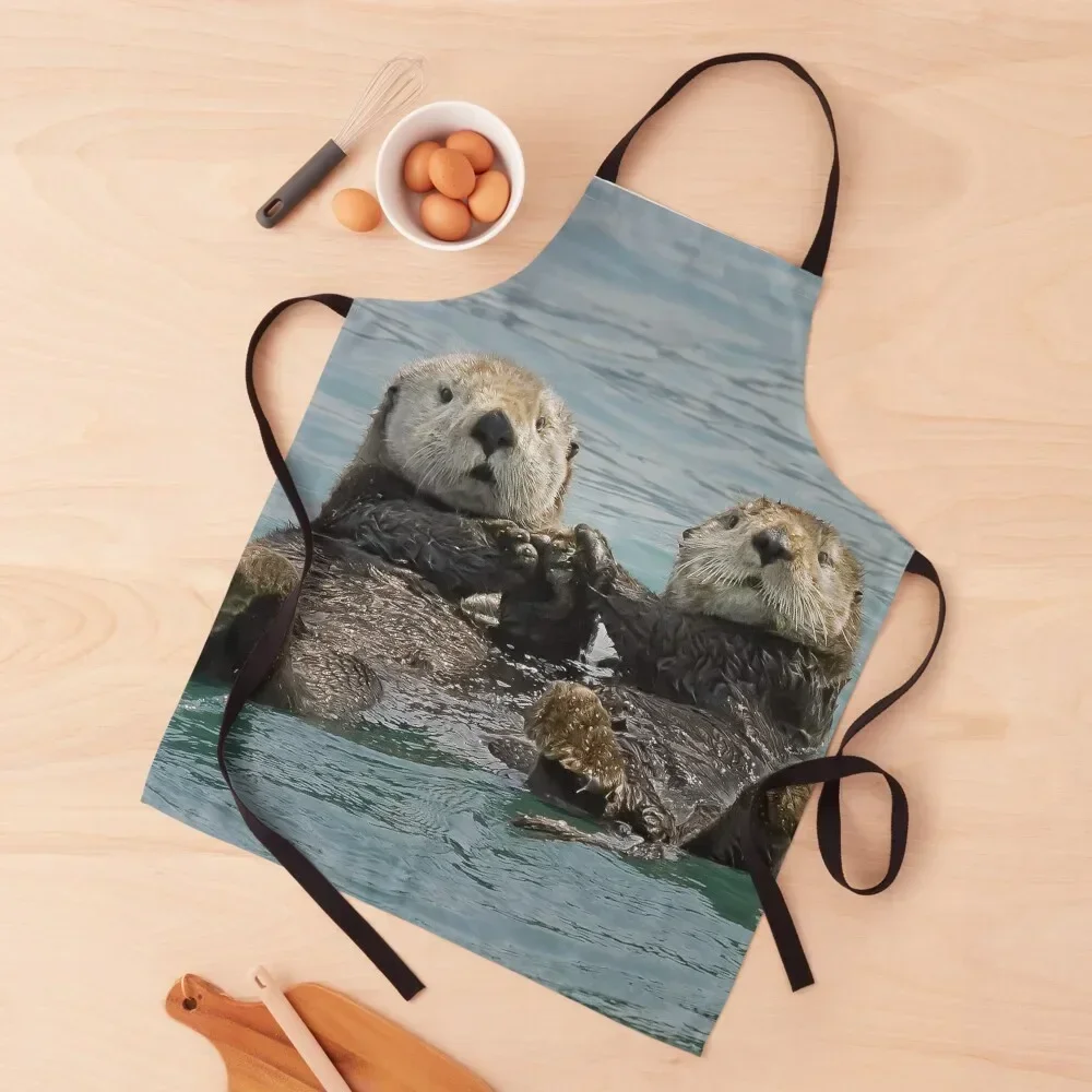 

Sea Otters Apron Kitchen Apras Man For Man Apron