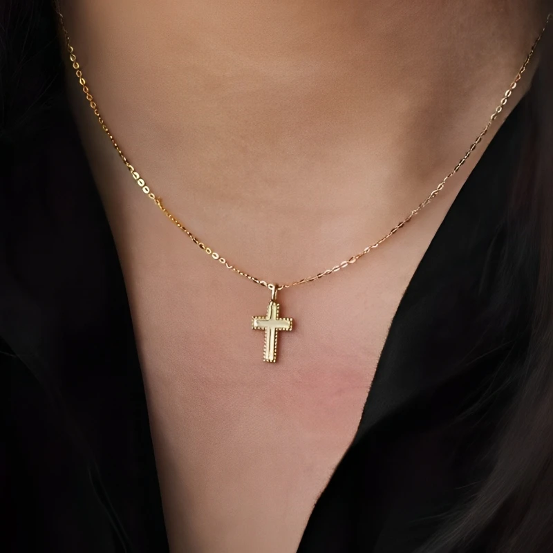 

Ожерелья с подвеской в виде креста из чистого серебра 925 пробы для женщин, 45 см, цепочка на ключицы, модные украшения для девочек