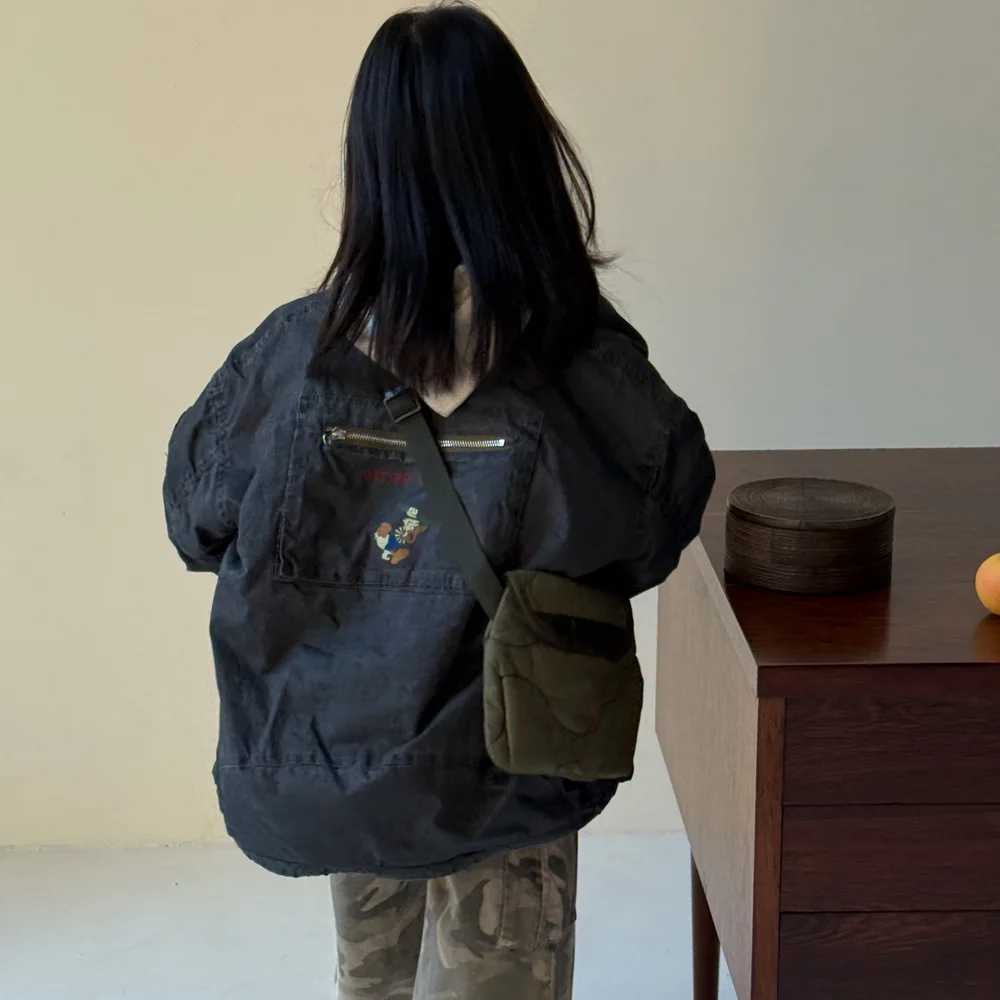 Kids Coat 2025 Autumn and Winter Korean Style Baby Girl Back Zipper Three-dimensional Pocket Denim Plus Velvet Jacket Jacket