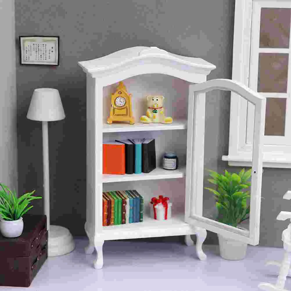 Simulation Schrank Bücherregal Holz Mini Ornament Sideboard Miniatur Möbel Holz Haus Liefert