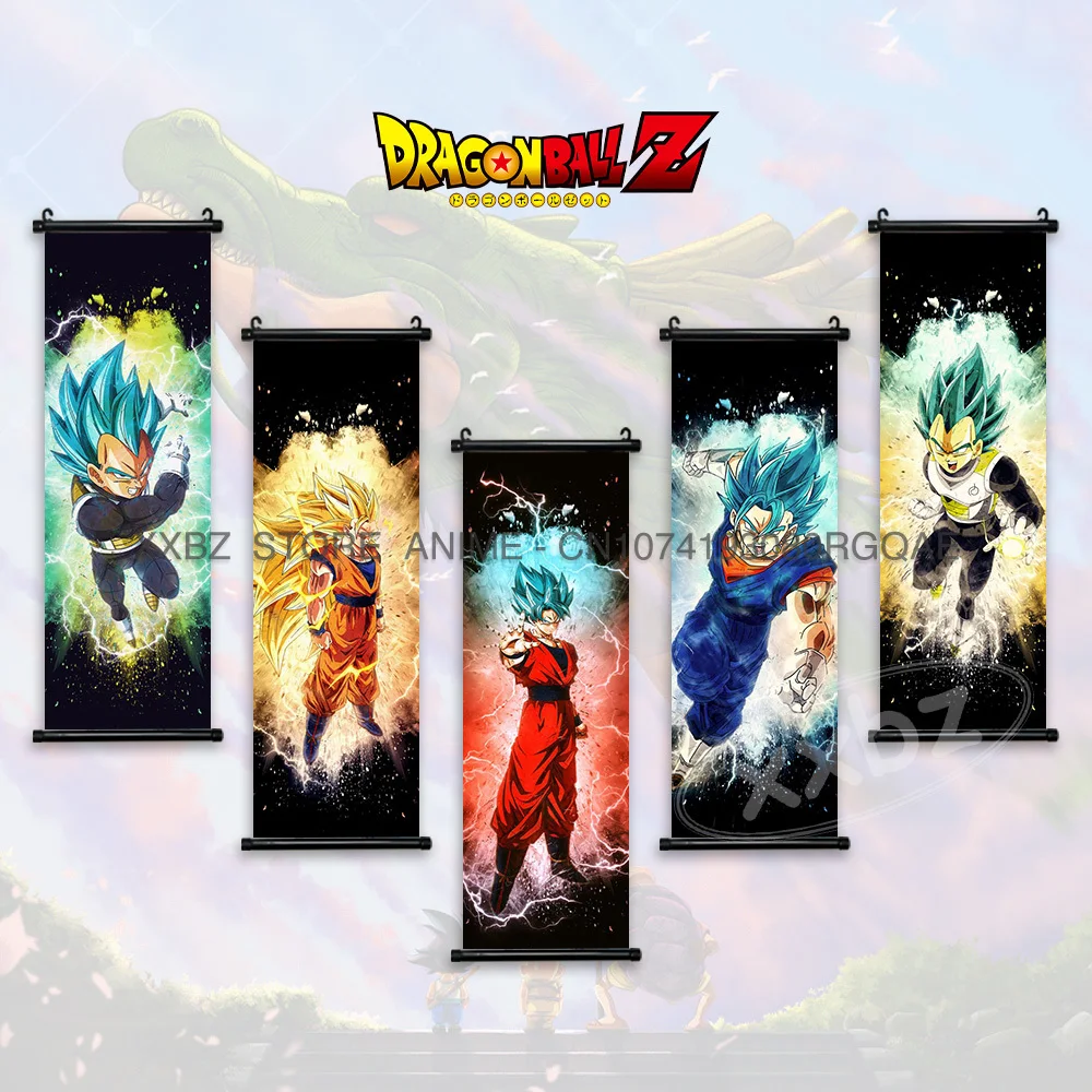 

Dragon Ball Scrolls Pictures Classic Wall Art Home Decoration Canvas Hanging Paintings HD Prints Hot Blooded Saiyan Anime Poster