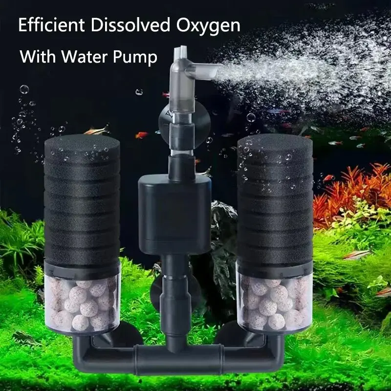 Aquarium Filter With Water Pump For Fish Tank Air Pump Skimmer Biochemical Sponge Filter Aquarium Bio Filters Filtro Aquario New